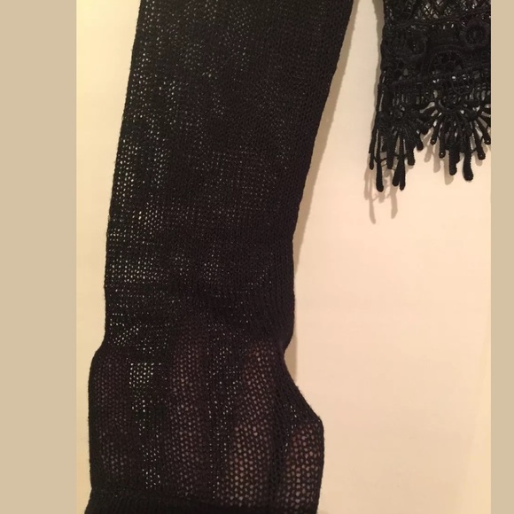 H&M Black Sweater. Lace Trim. See through Size XS - Picture 2 of 6